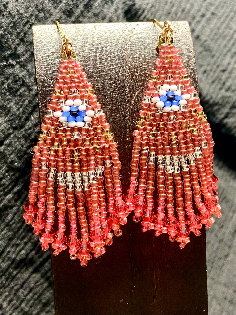 Rose Pink Fortune Teller Handmade Earrings Glow in the Dark